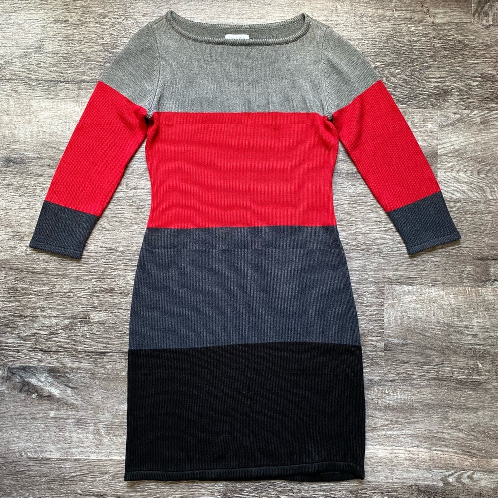 Calvin Klein Long Sleeve Midi Sweater Dress S